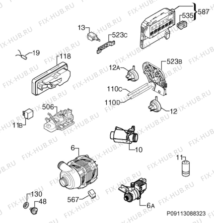 Взрыв-схема посудомоечной машины Zanussi ZDI16003XA - Схема узла Electrical equipment 268